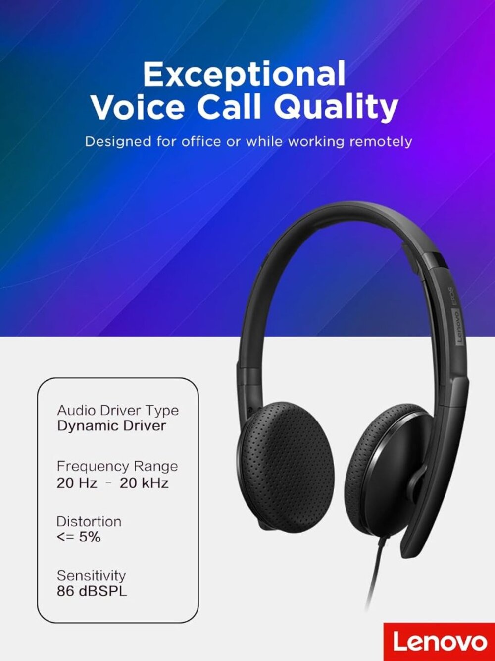 Lenovo Wired VoIP Headset (MS Teams) with EPOS BrainAdapt & ActiveGard